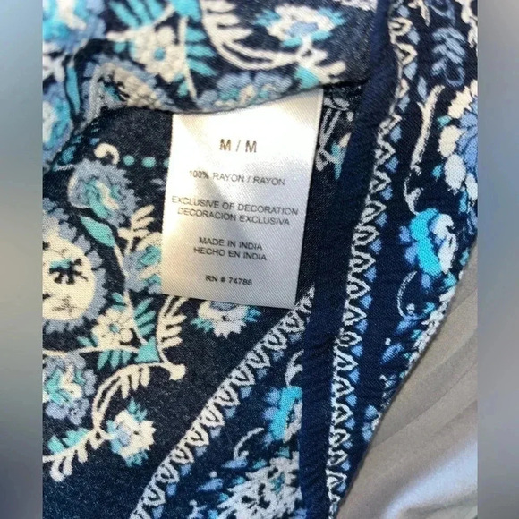 Bila Women's Blue  Size M Boho Peasant Tunic Blouse Summer days - Picture 2 of 3